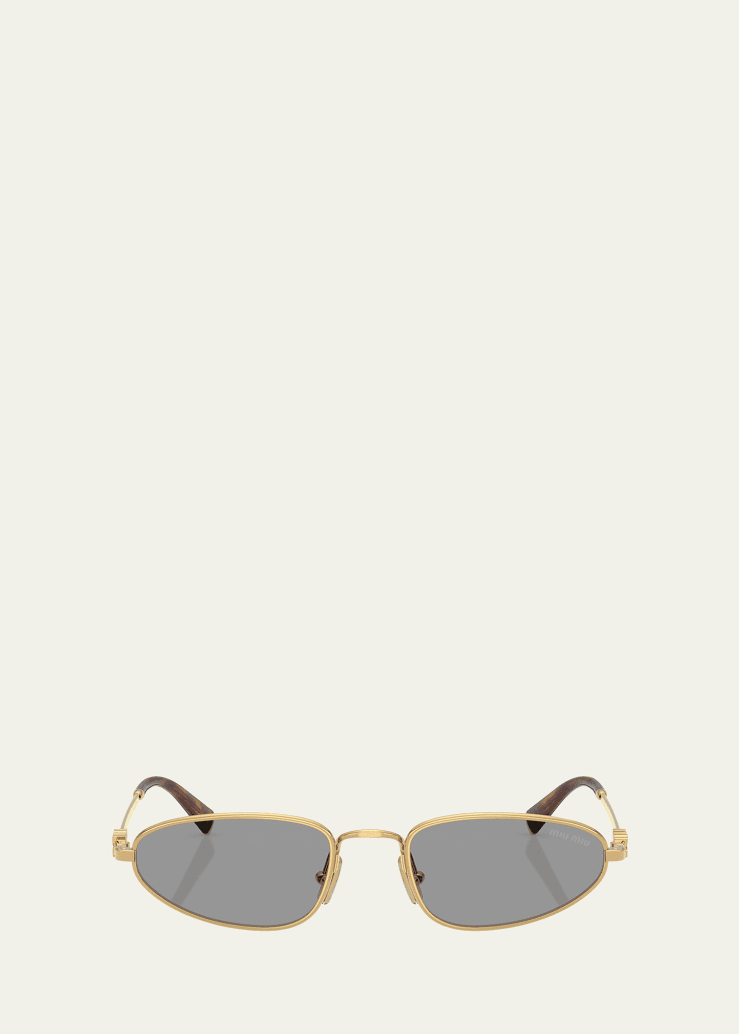 logo metal oval sunglasses