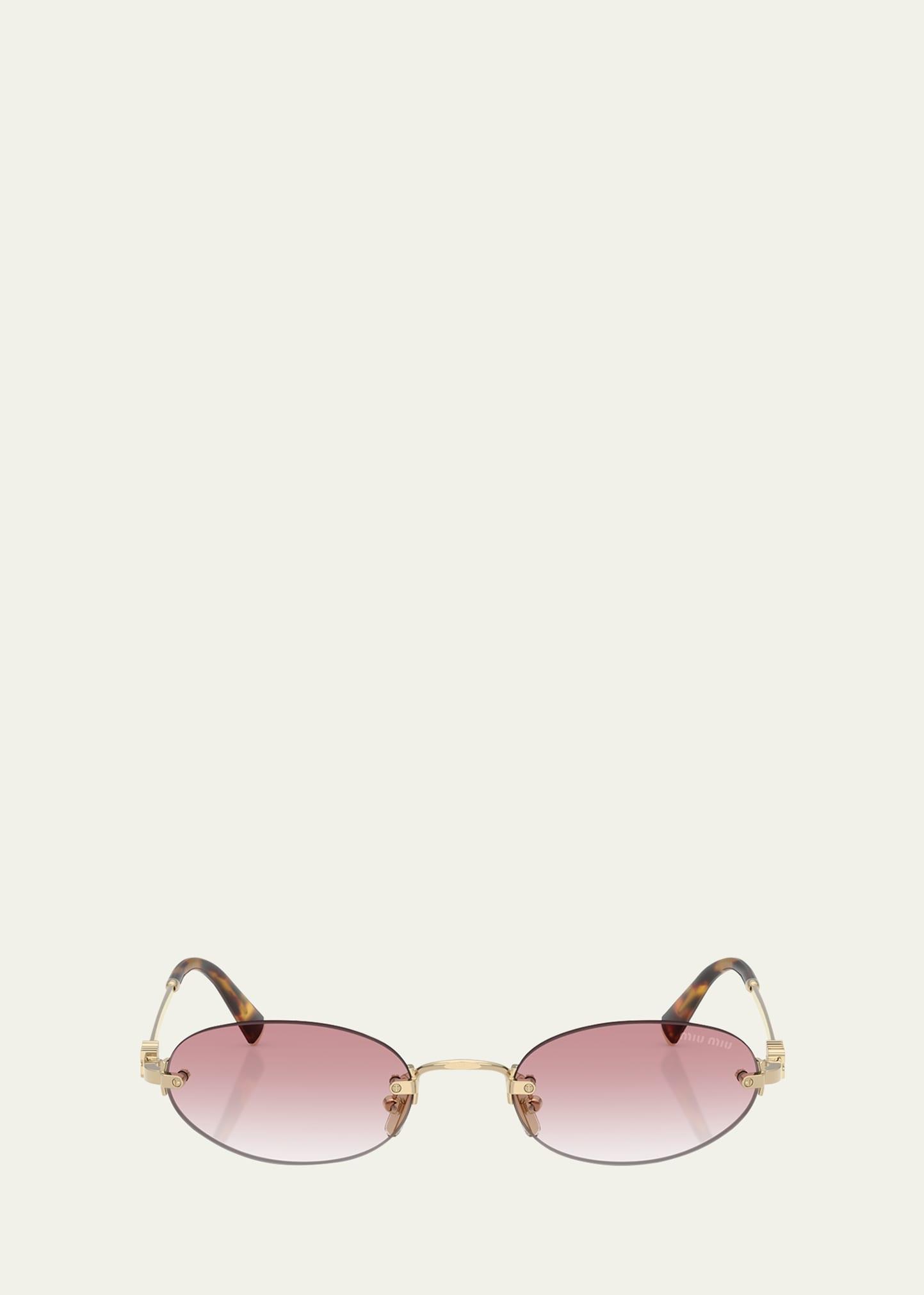 logo metal oval sunglasses