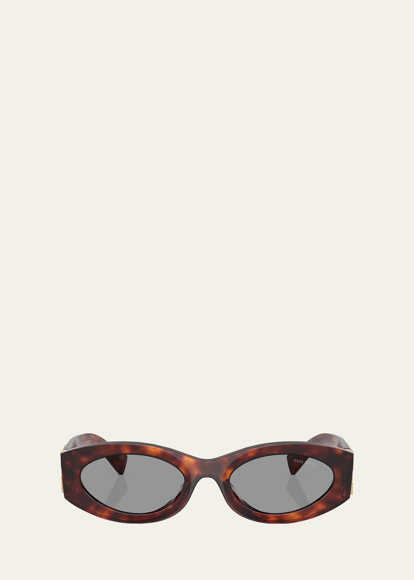 logo oval acetate sunglasses