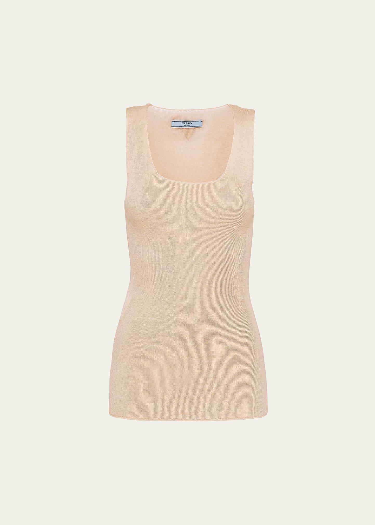 logo patch superfine knit tank top