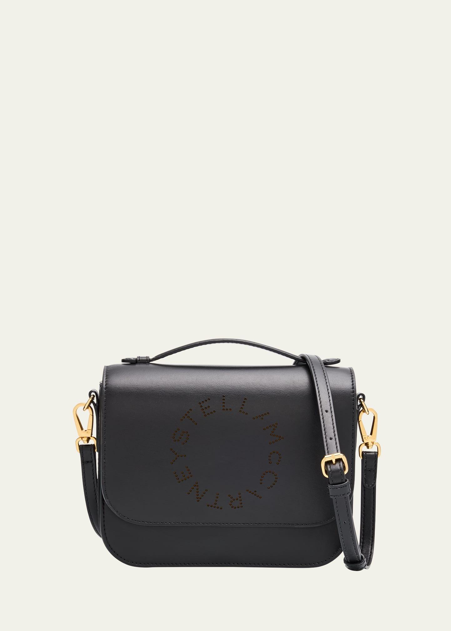 logo perforated foldover top crossbody bag