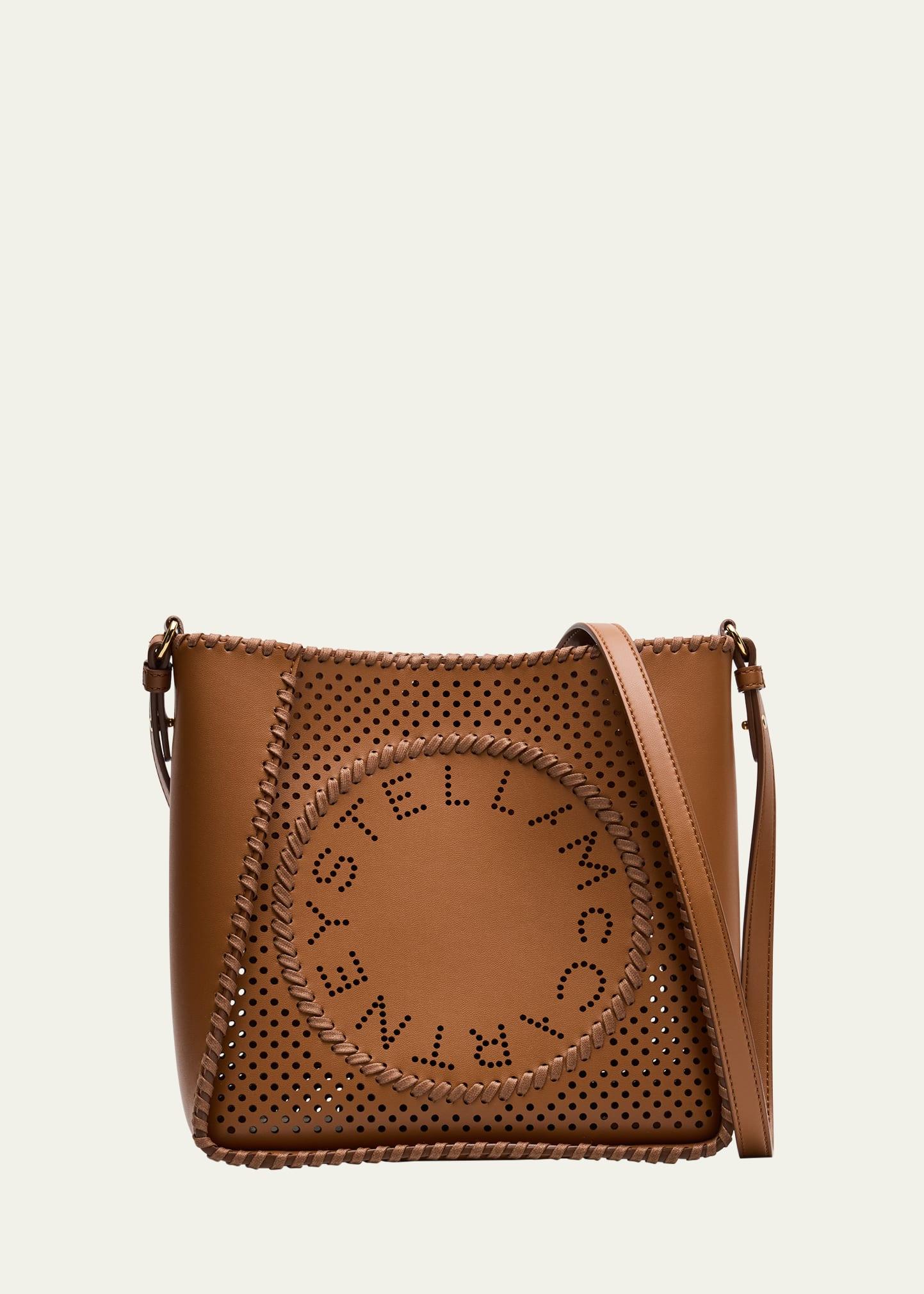 logo perforated vegan leather crossbody bag