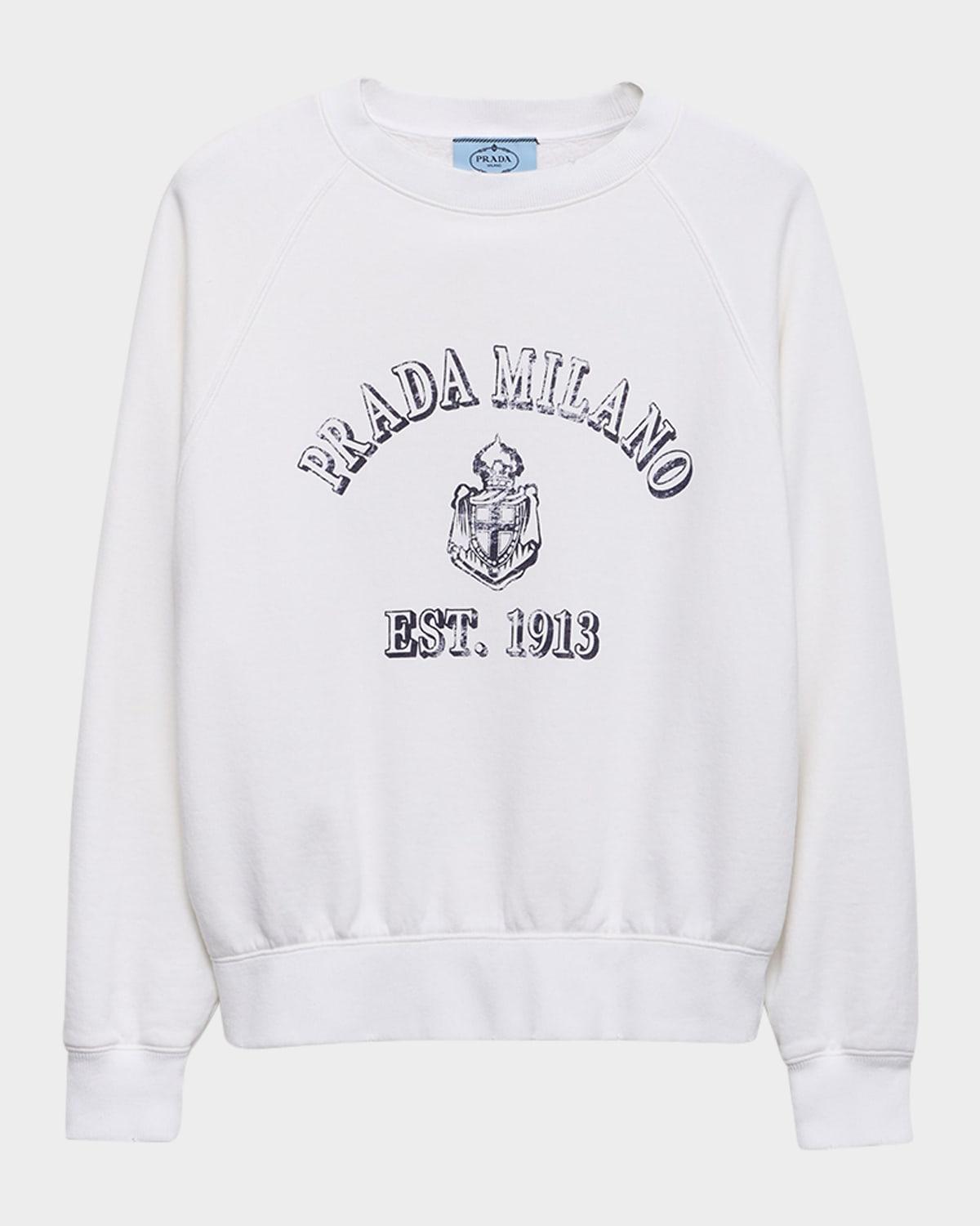 logo-print cotton crewneck sweatshirt
