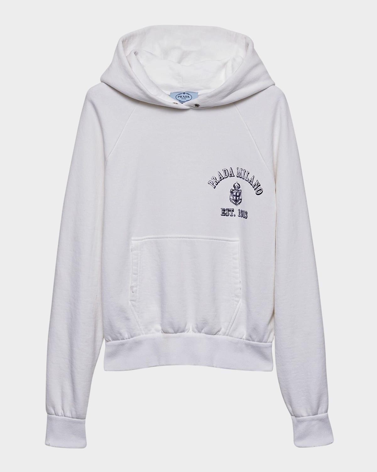 logo-print cotton fleece hoodie