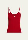 logo ribbed knit tank top