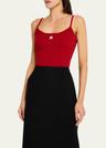 logo ribbed knit tank top