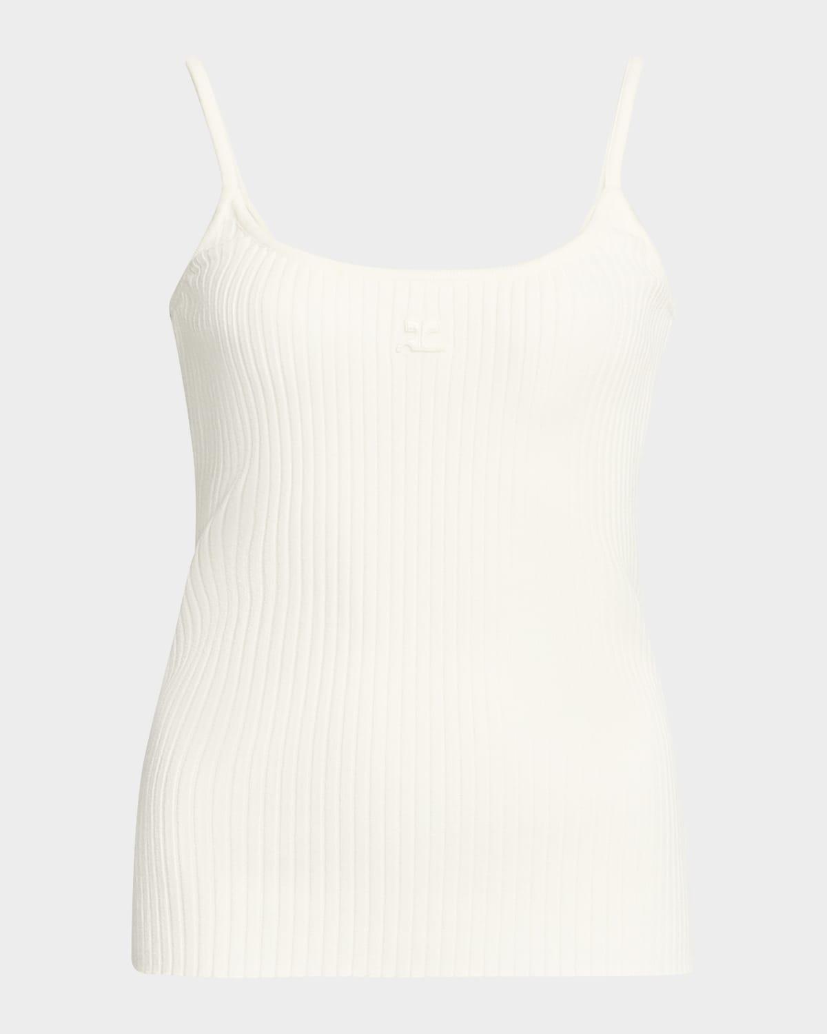 logo ribbed knit tank top