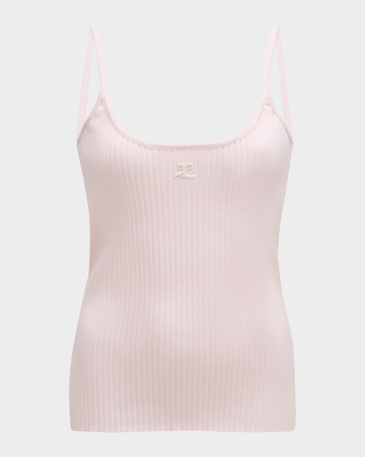 logo ribbed knit tank top