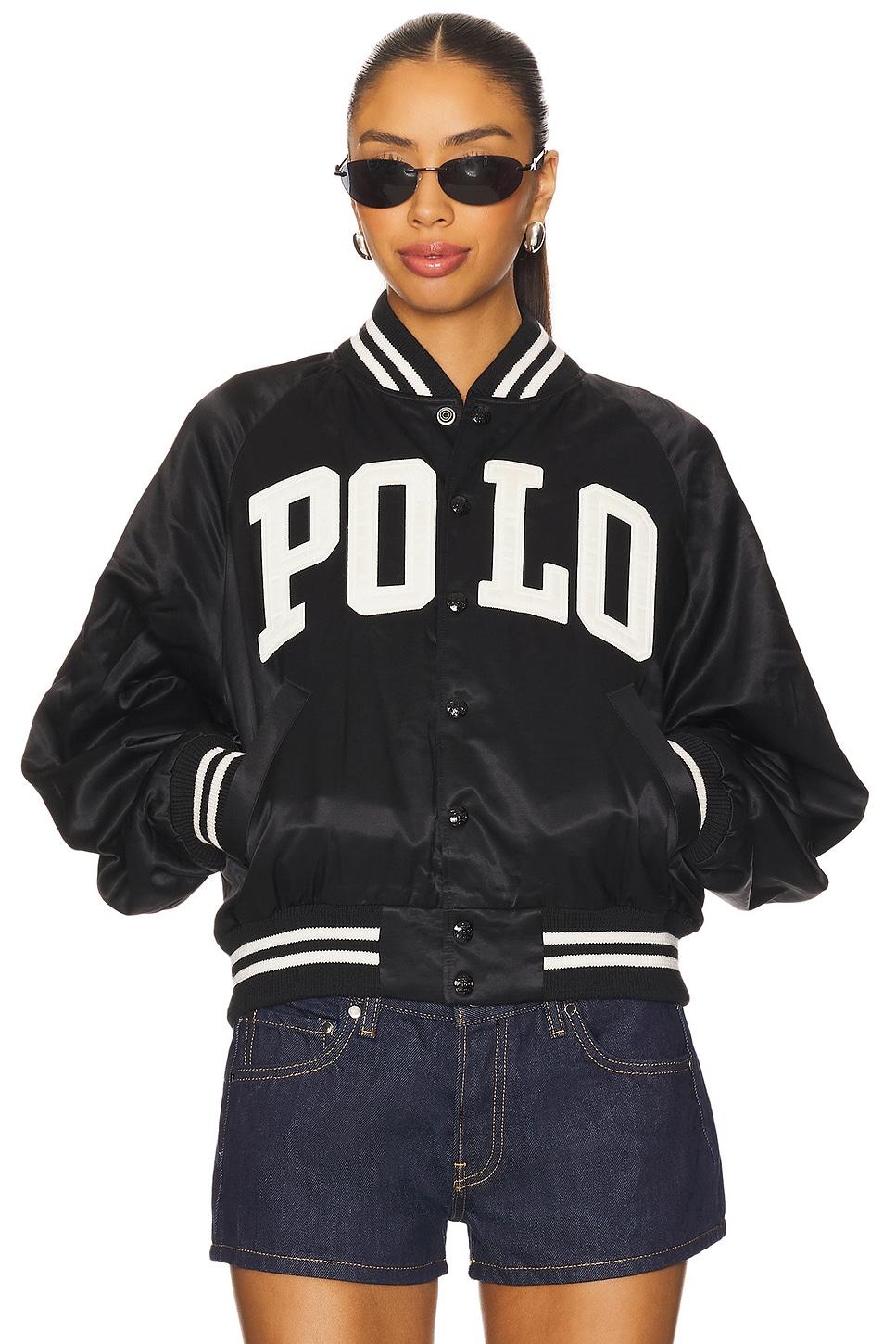 logo satin bomber jacket