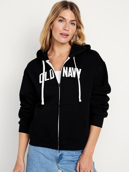 logo zip hoodie sweatshirt