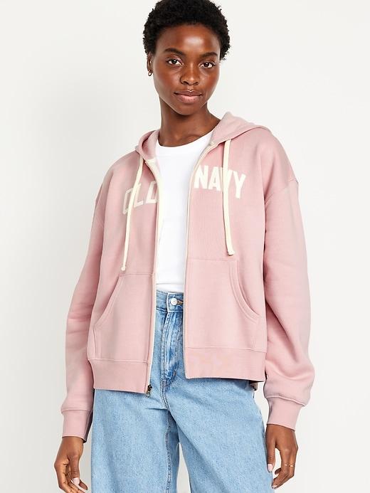 logo zip hoodie sweatshirt