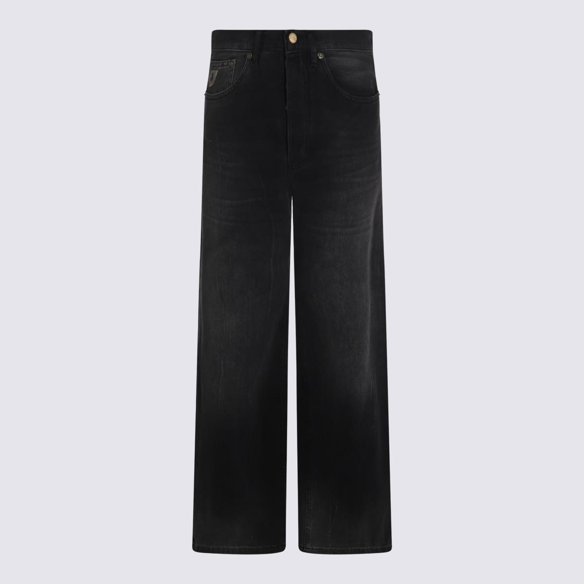 lois black denim cotton jeans