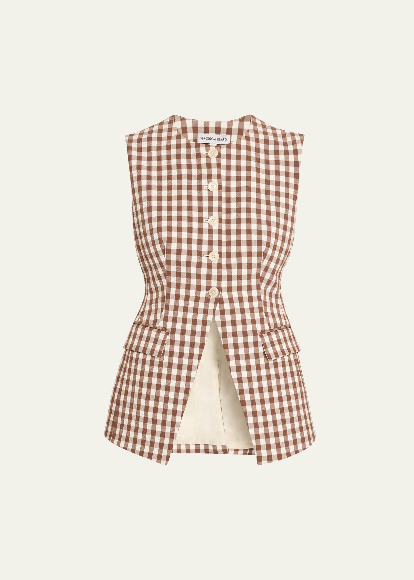 lois gingham tailored vest