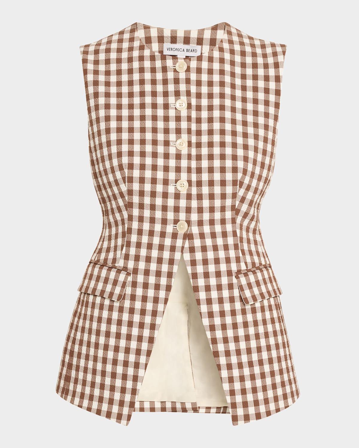 lois gingham tailored vest