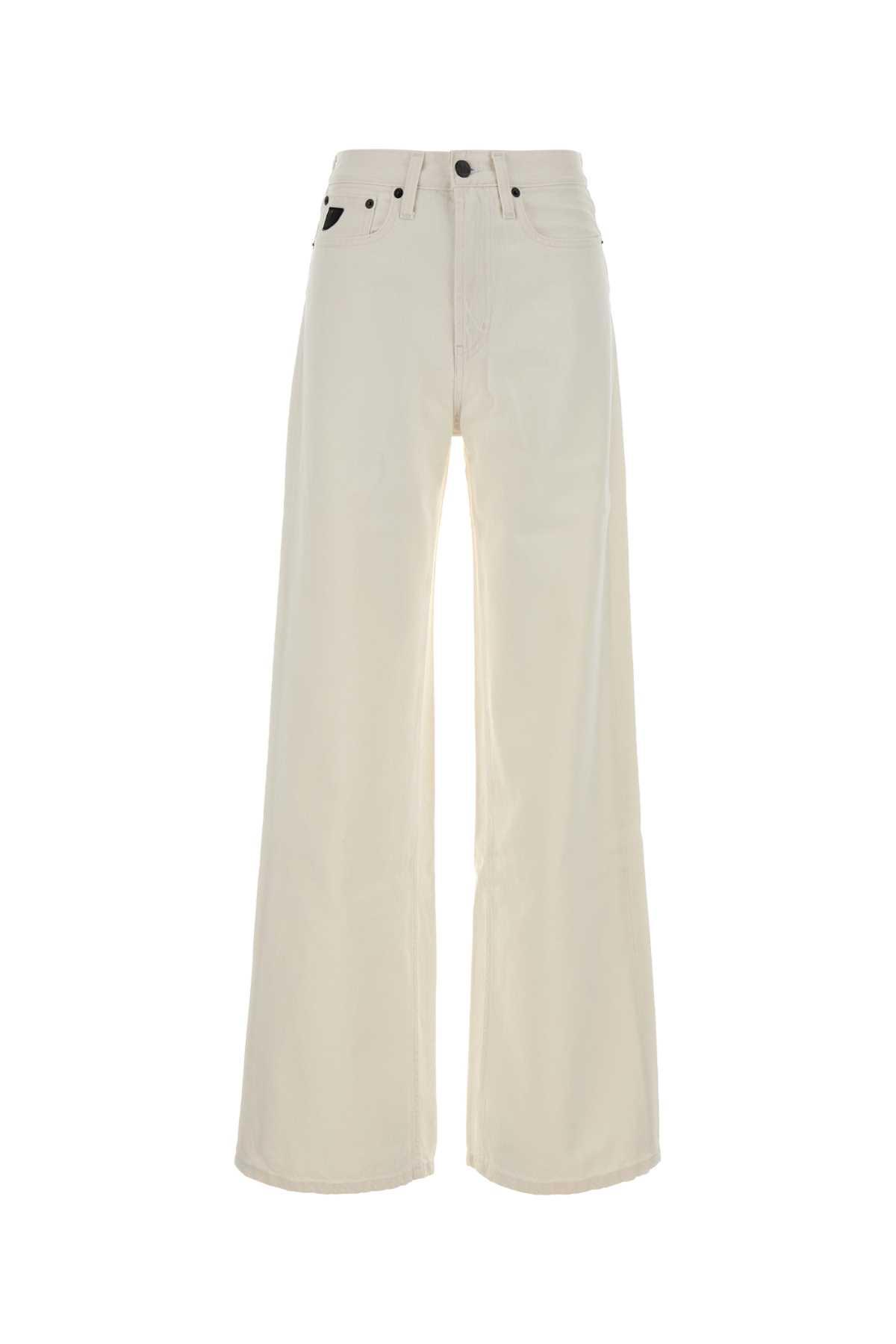 lois white denim skater loose wide-leg jeans
