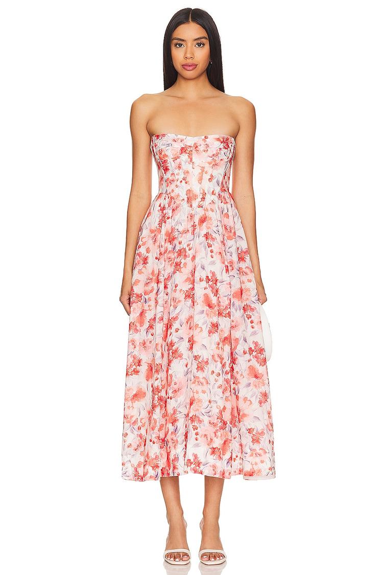 lola corset midi dress