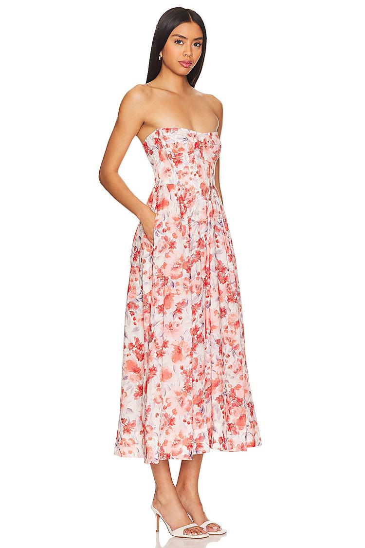 lola corset midi dress