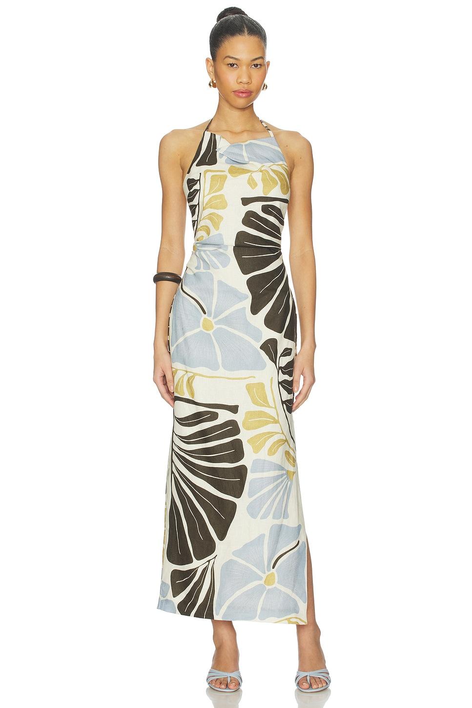 lola pleated midi dress