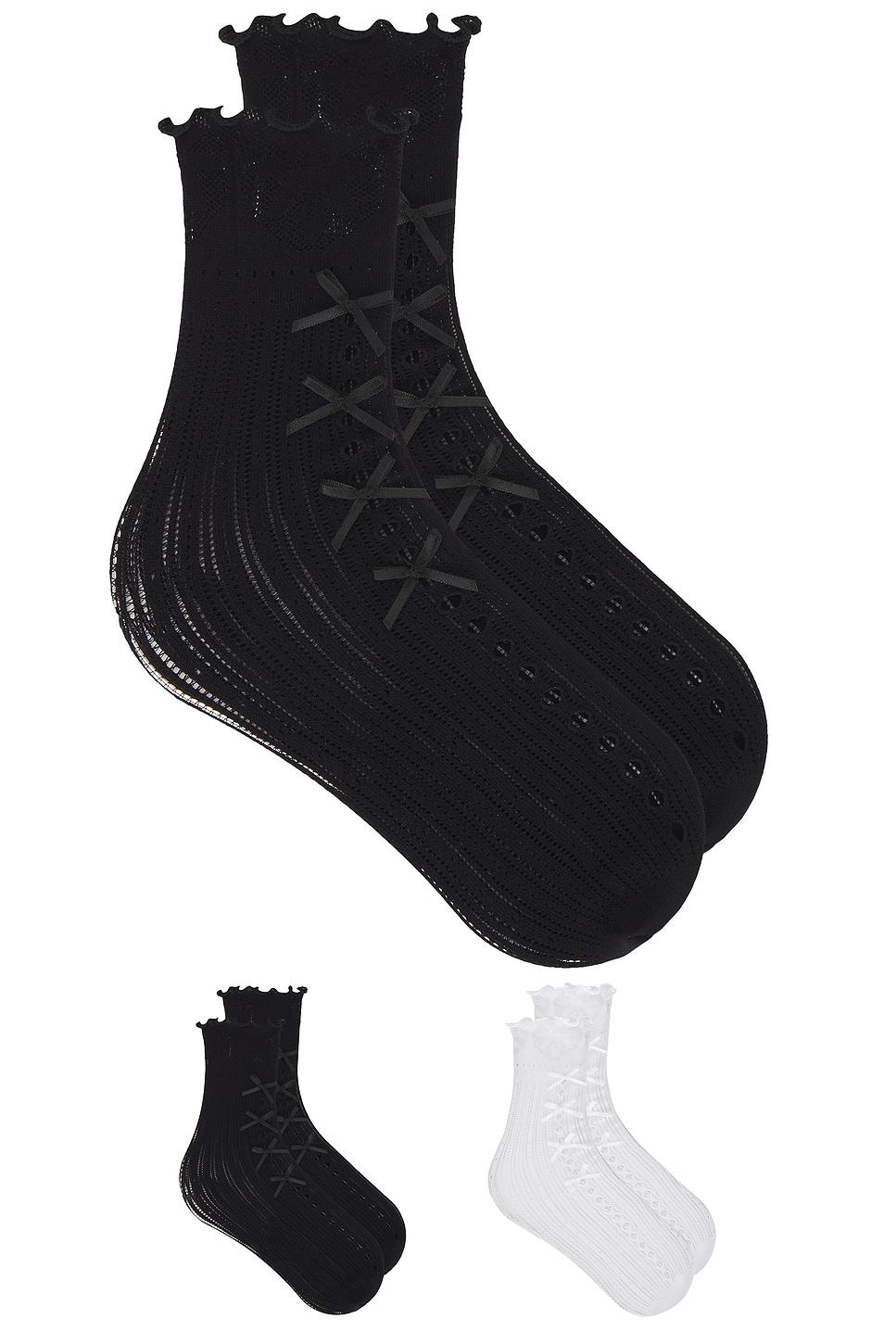 lolita lace bow crew socks pack of 2