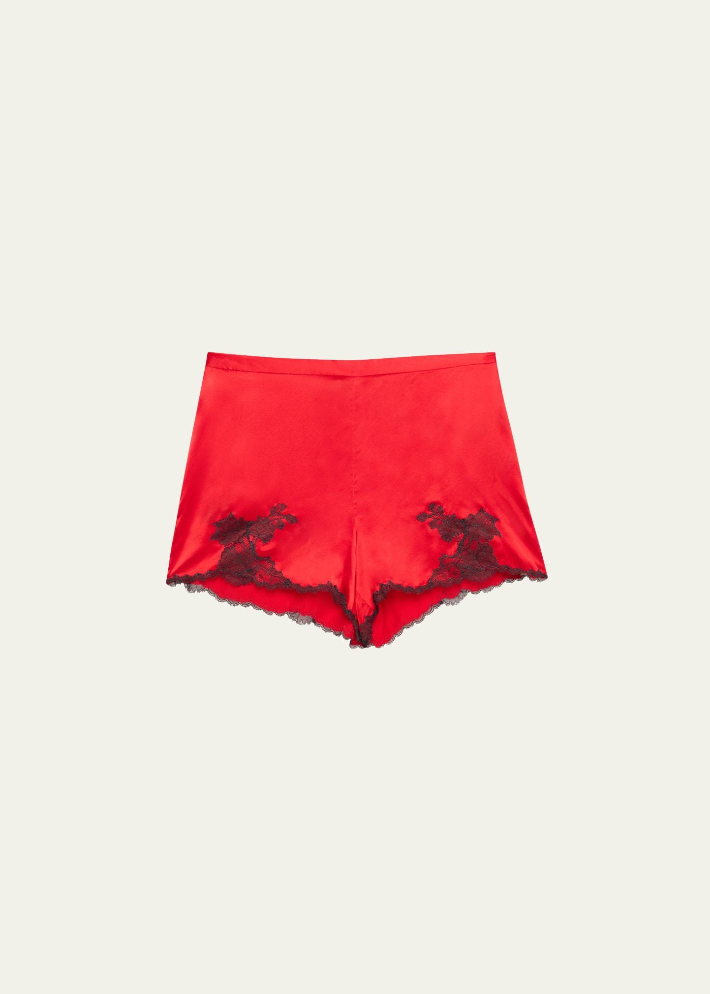 lolita lace-trim silk charmeuse shorts