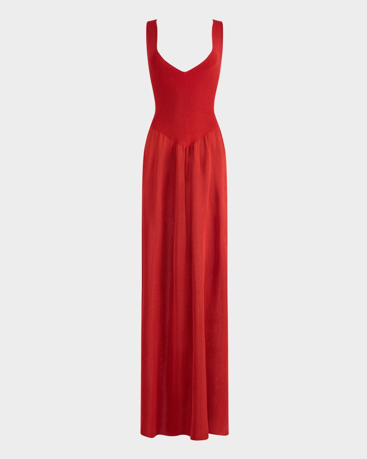 lollie plunging drop-waist maxi dress