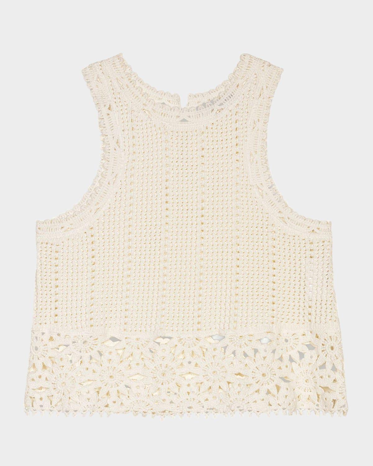 lomyna floral crochet sleeveless top