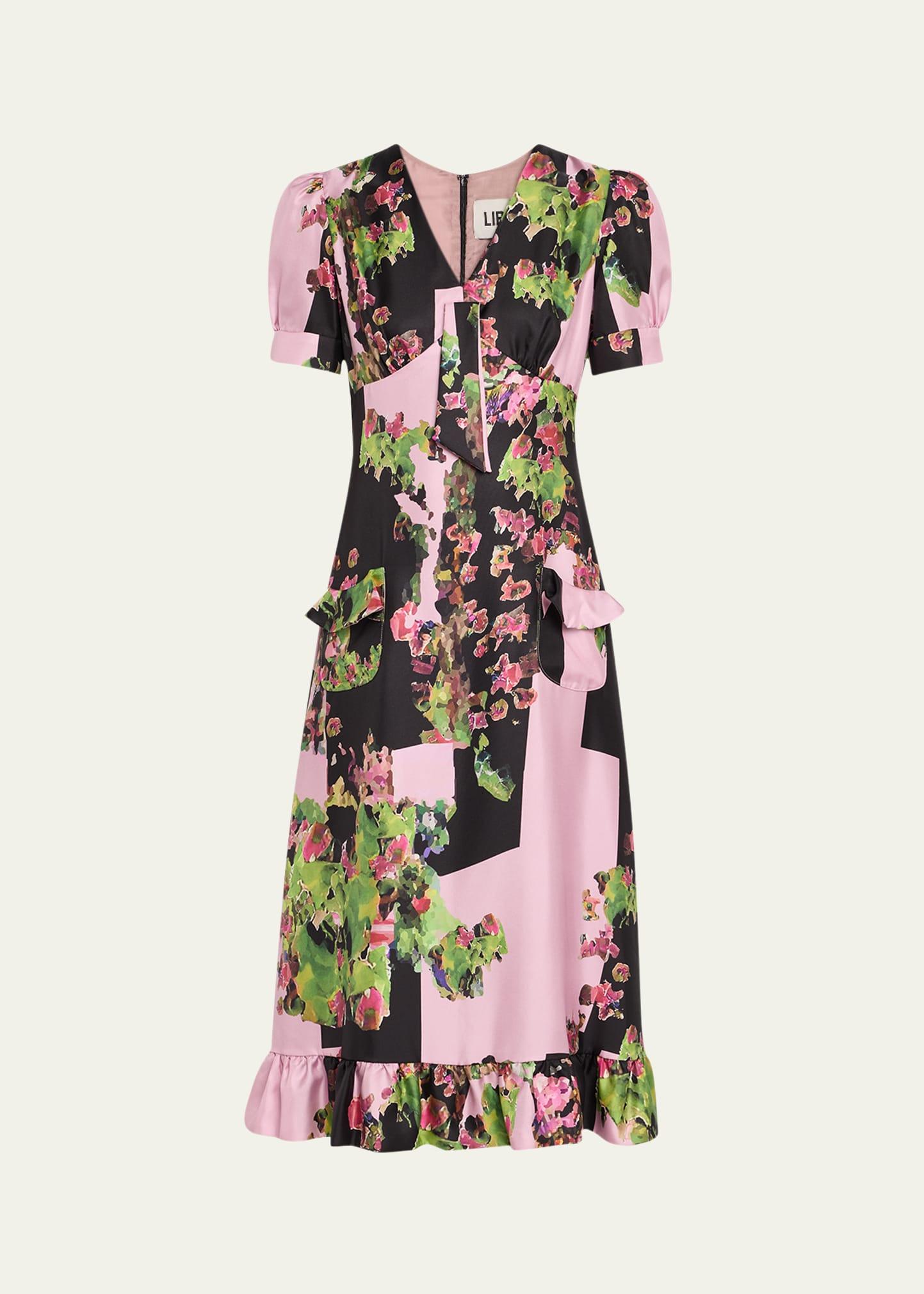 london terrace short-sleeve ruffle midi dress