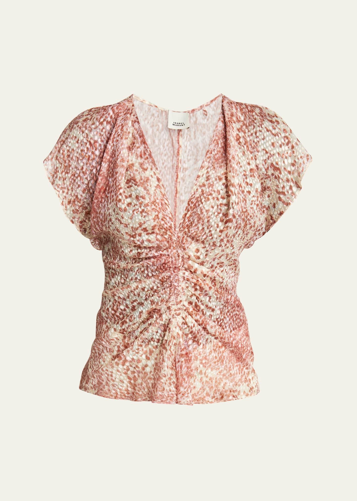 lonea ruched short-sleeve top