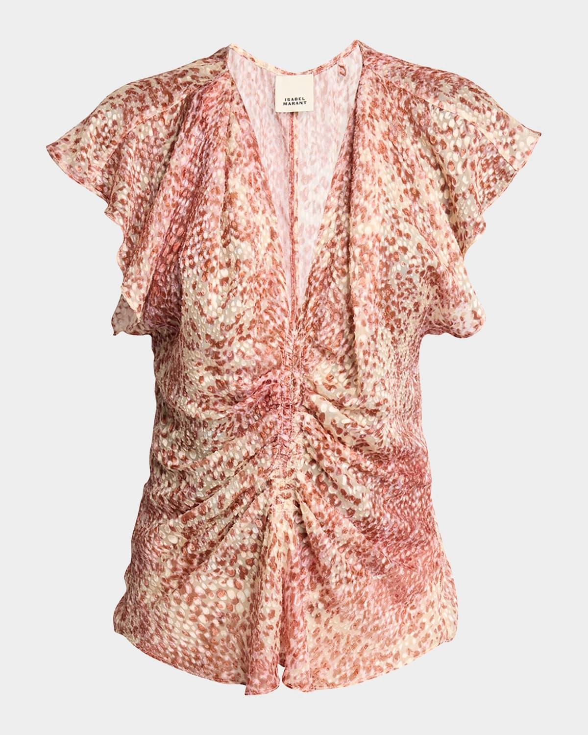 lonea ruched short-sleeve top
