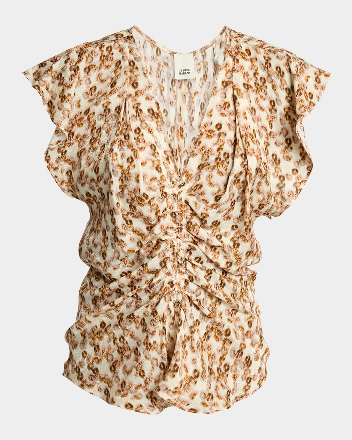 lonea ruched short-sleeve top