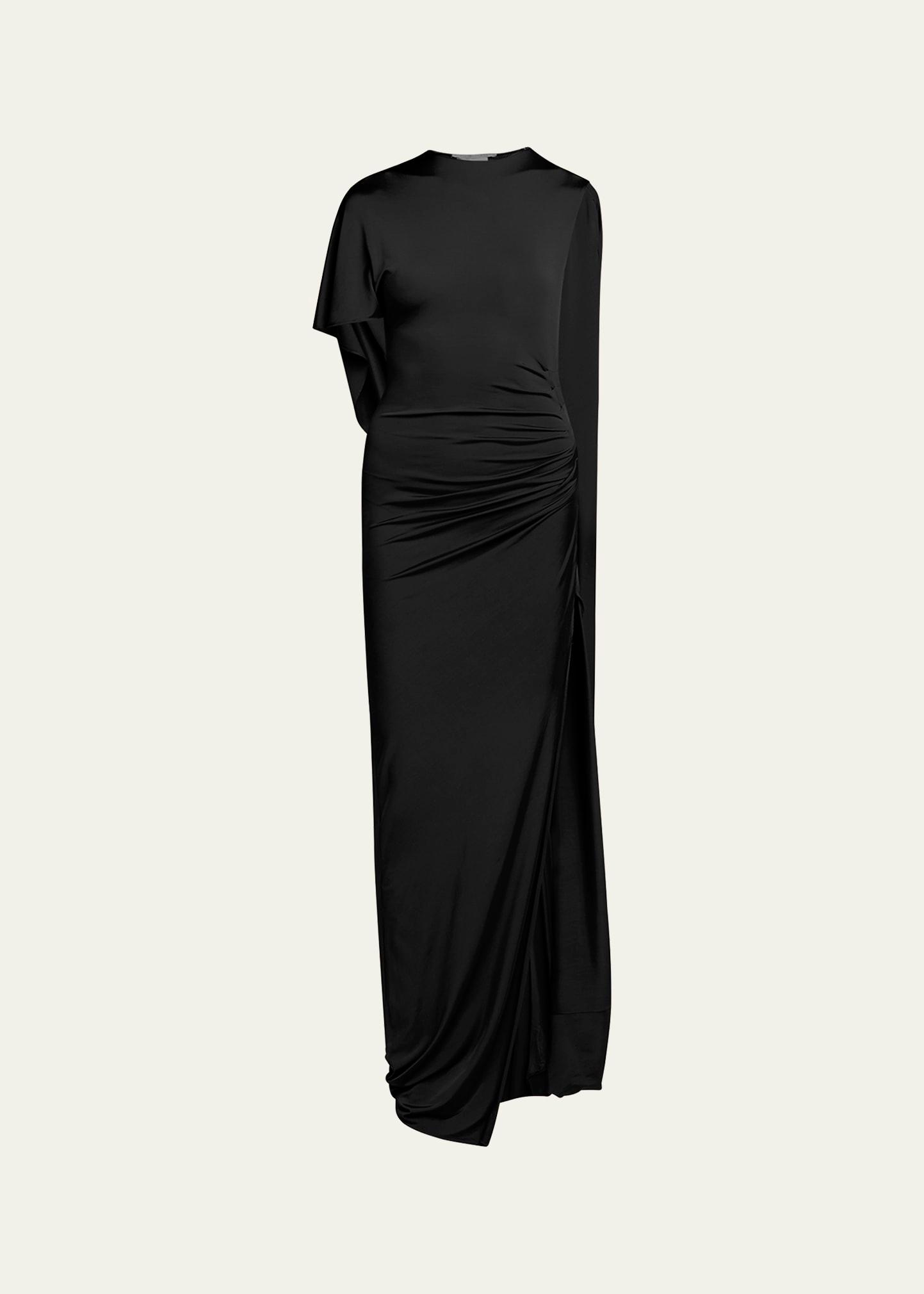 long asymmetric gown