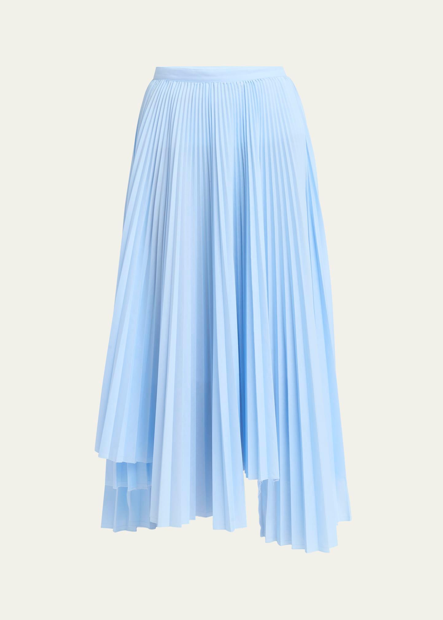 long asymmetric pleated skirt