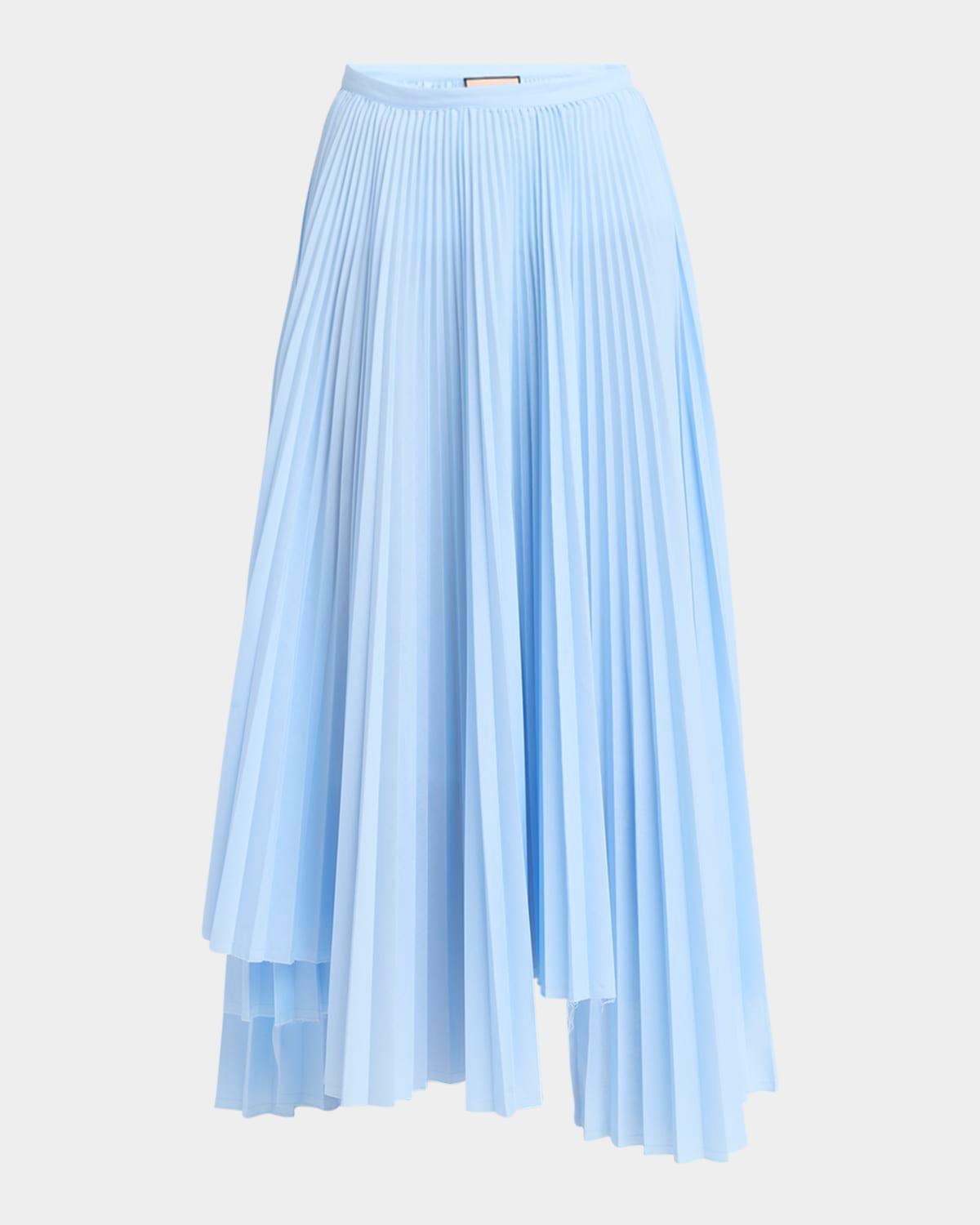 long asymmetric pleated skirt