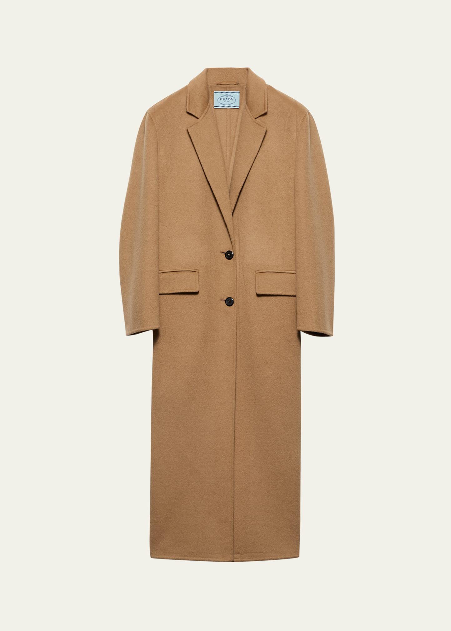 long cashgora single breast coat