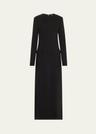 long crepe pocket dress