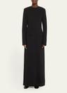 long crepe pocket dress
