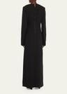 long crepe pocket dress