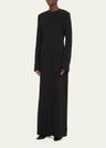 long crepe pocket dress