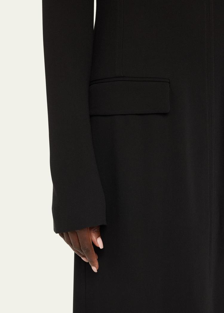long crepe pocket dress