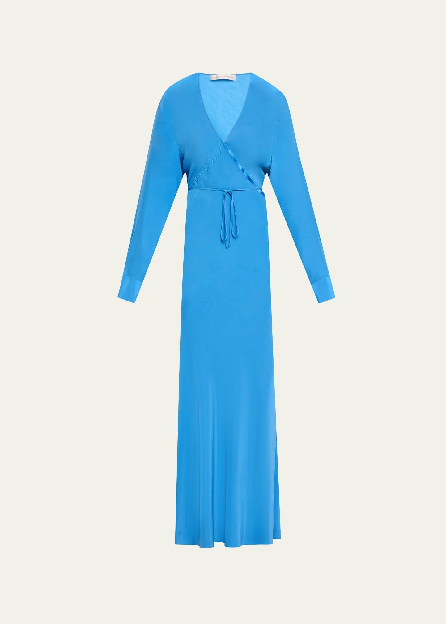 long crosscut silk dress