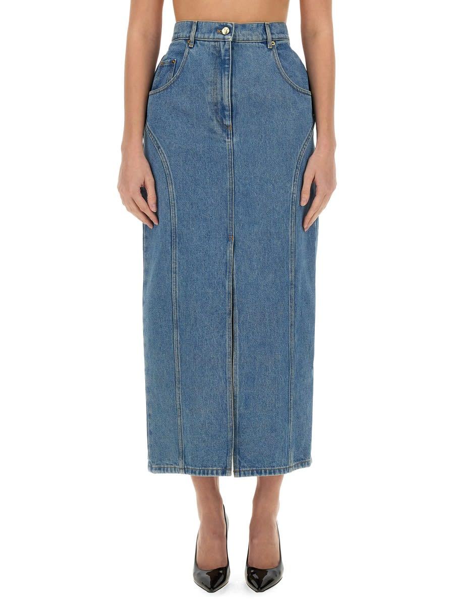 long denim skirt