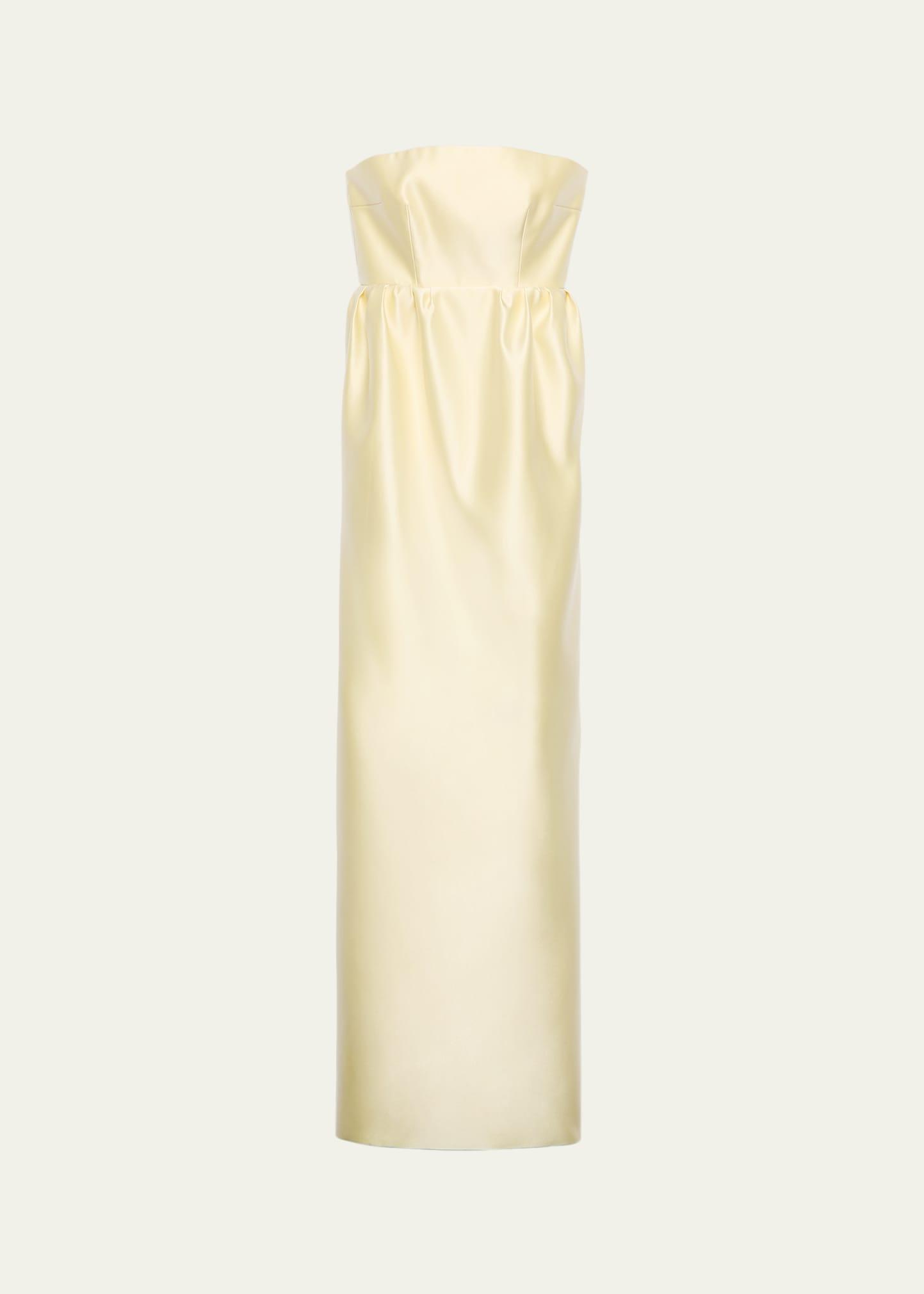 long double satin dress