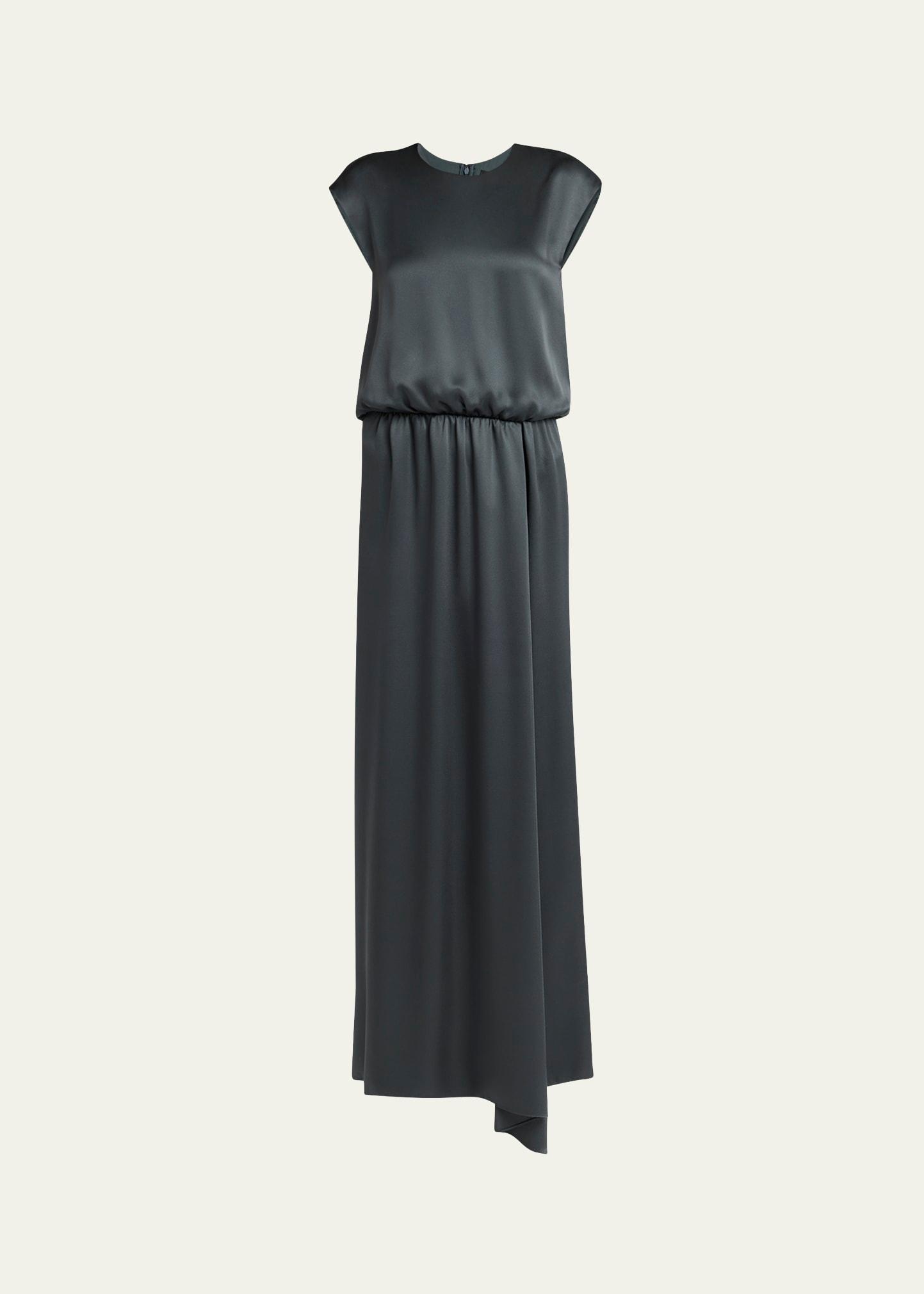 long double silk satin gown