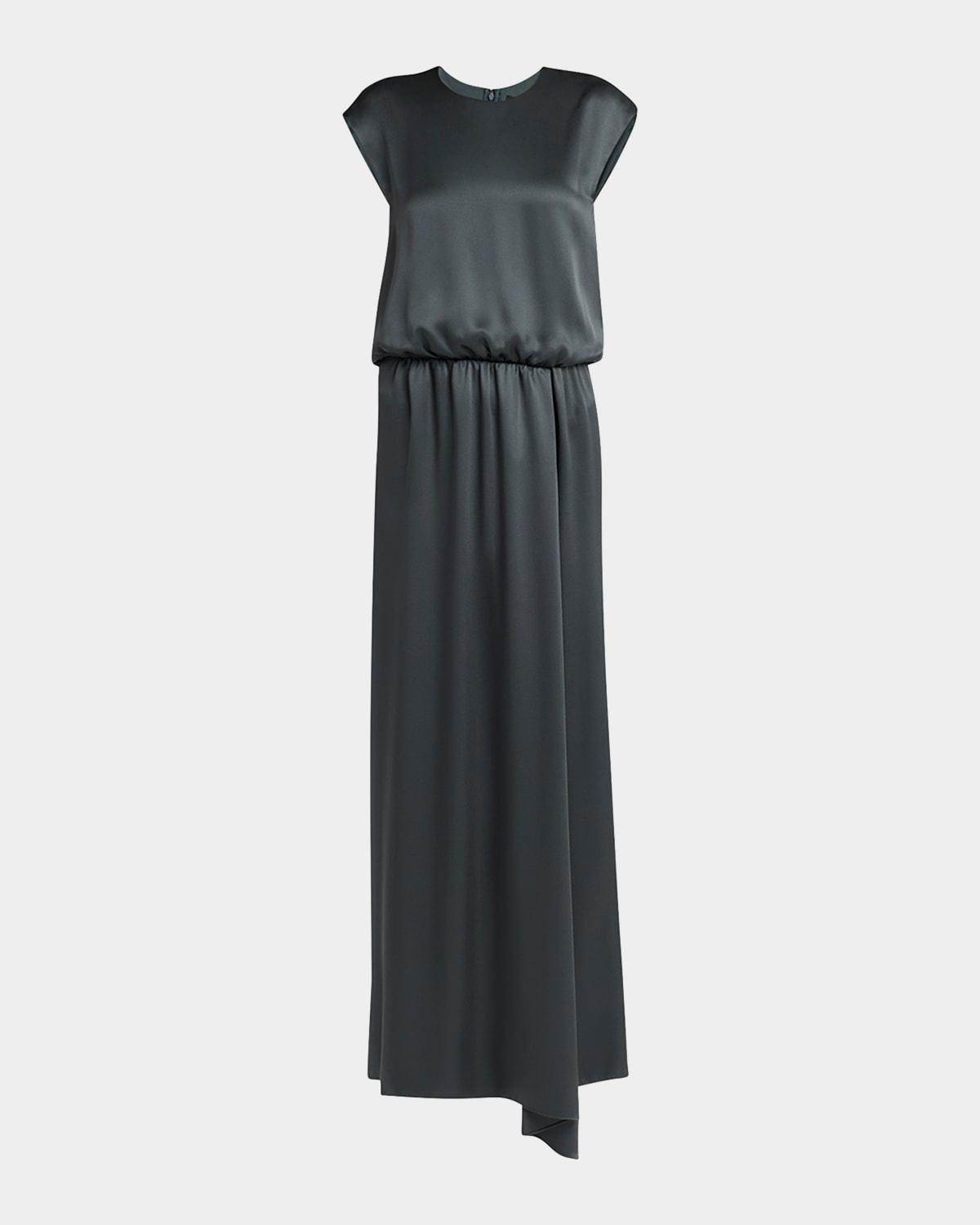 long double silk satin gown
