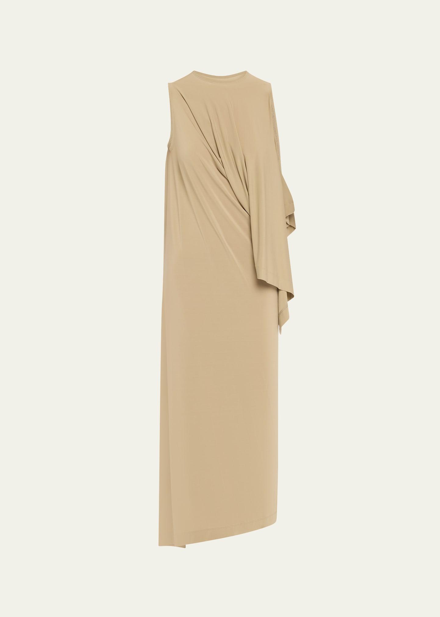 long drape jersey dress