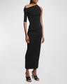 long draped dress