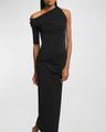 long draped dress