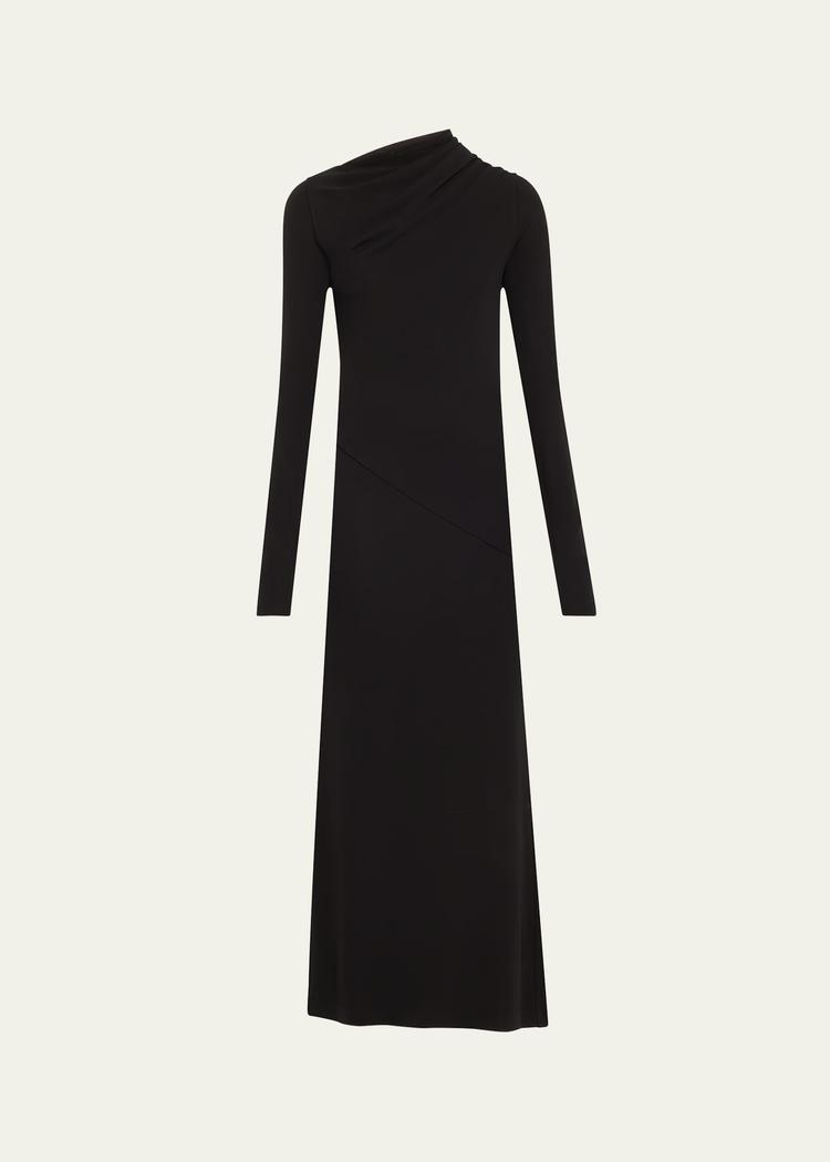 long draped jersey dress
