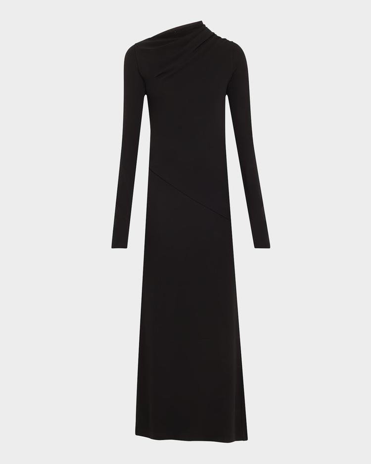 long draped jersey dress