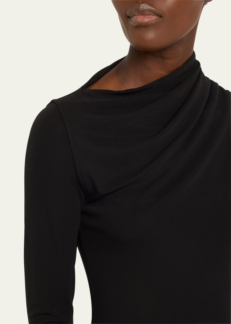 long draped jersey dress